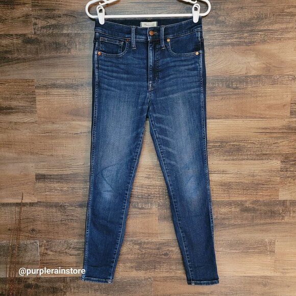 Madewell Jeans 28 Skinny 10" High Rise Medium Dark Wash Tummy Control Slimming - Picture 1 of 10